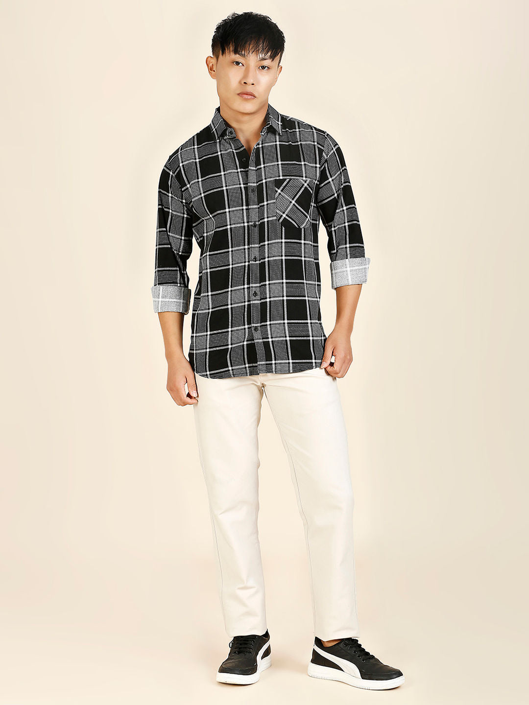 Urban Checked Cotton Shirt for Men - TB_449