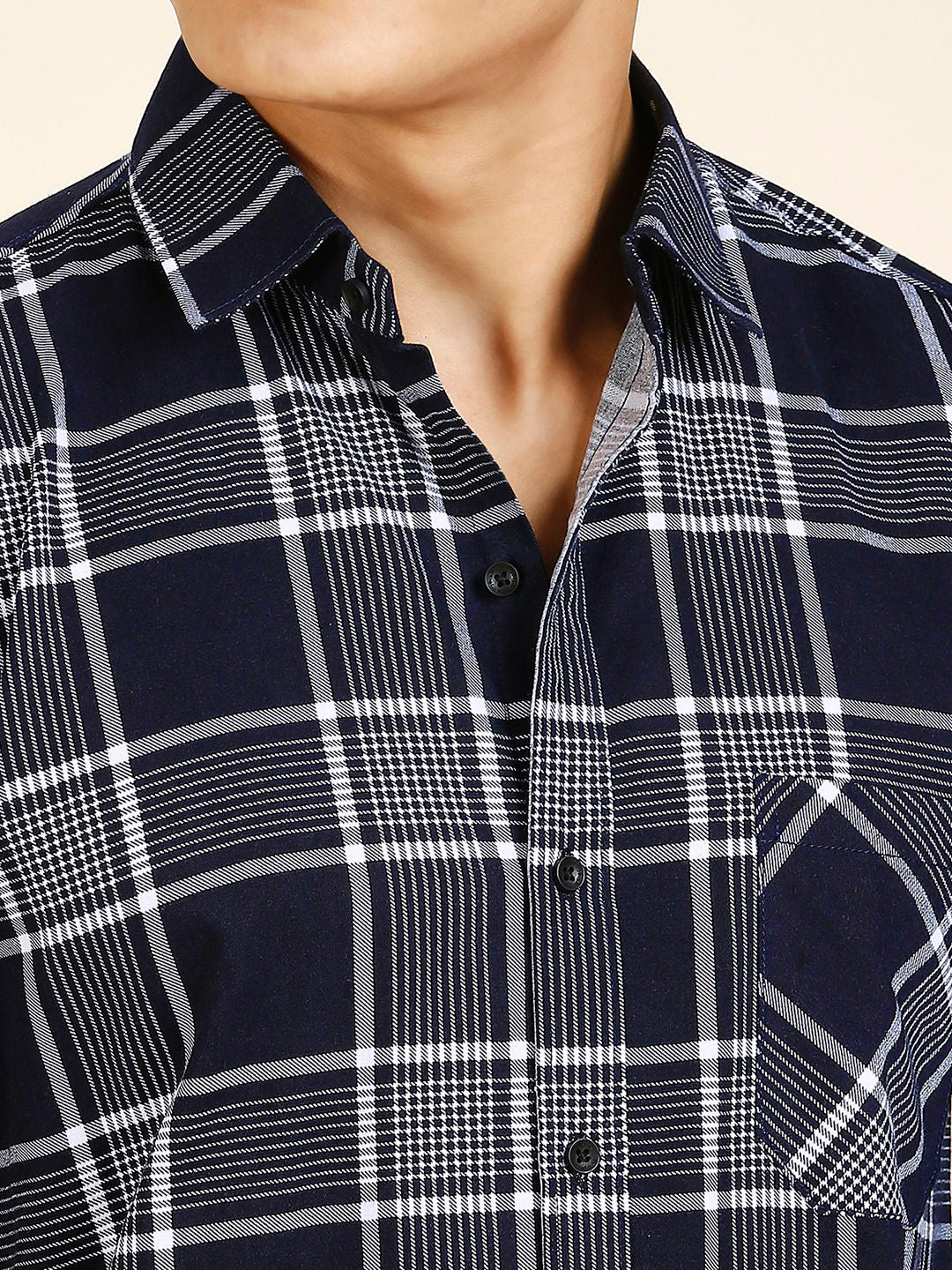 Earthy Cotton Checked Shirt for Men