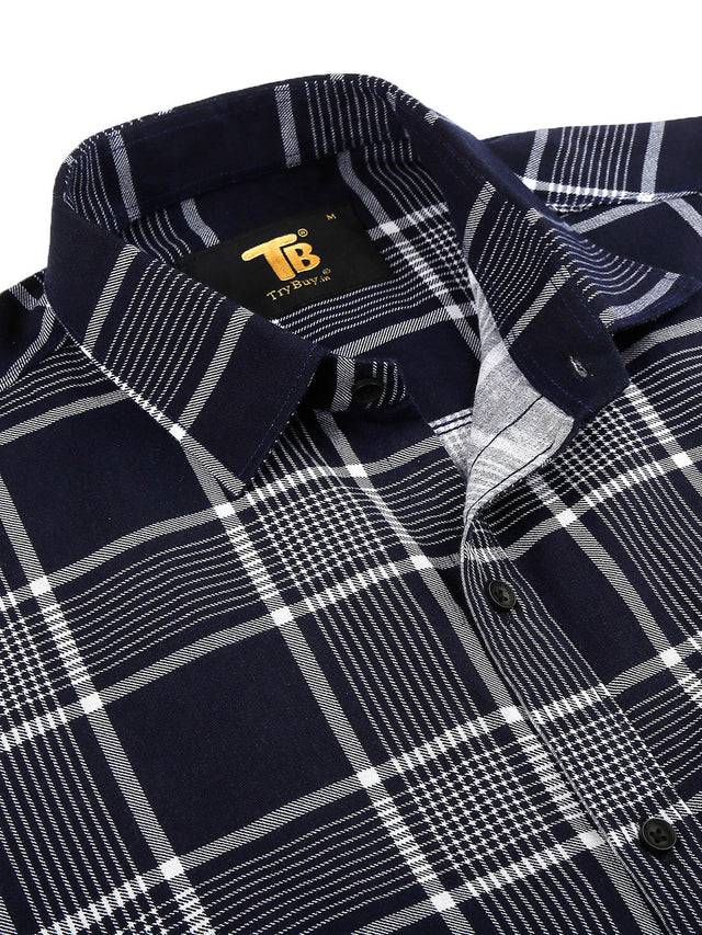 Earthy Cotton Checked Shirt for Men