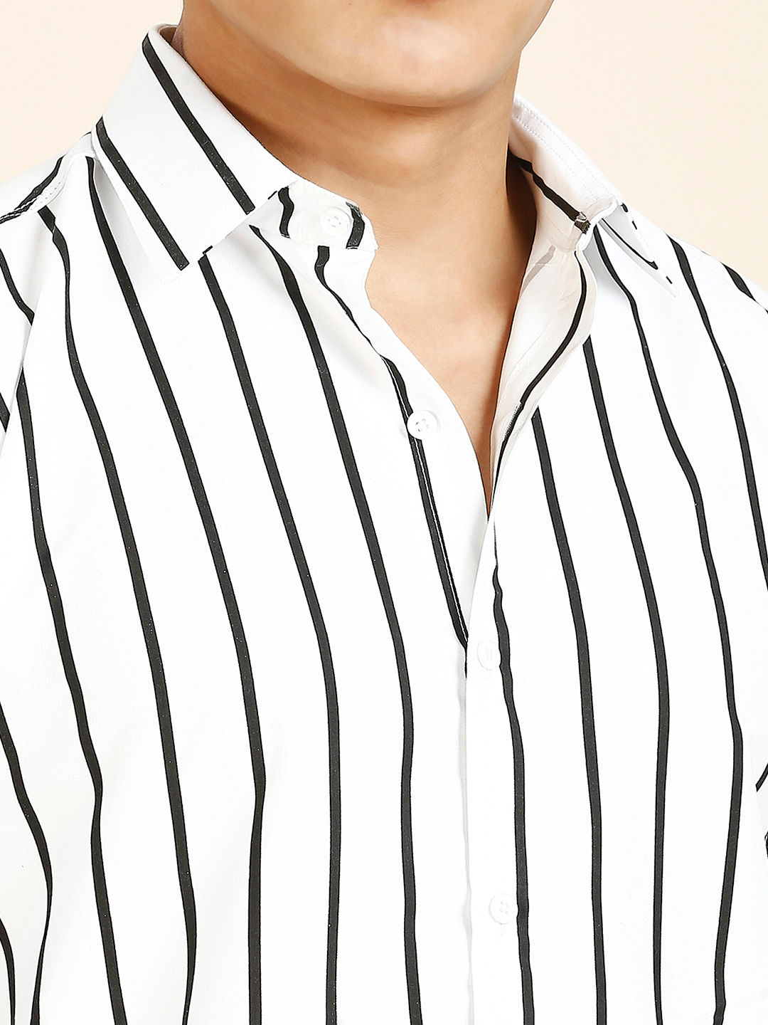 Bohemian Cotton Blend Striped Shirt for Men