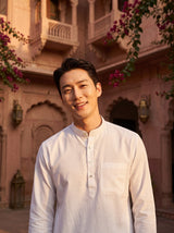 Men's White Magic Cloth Kurta Pyjama Set 3