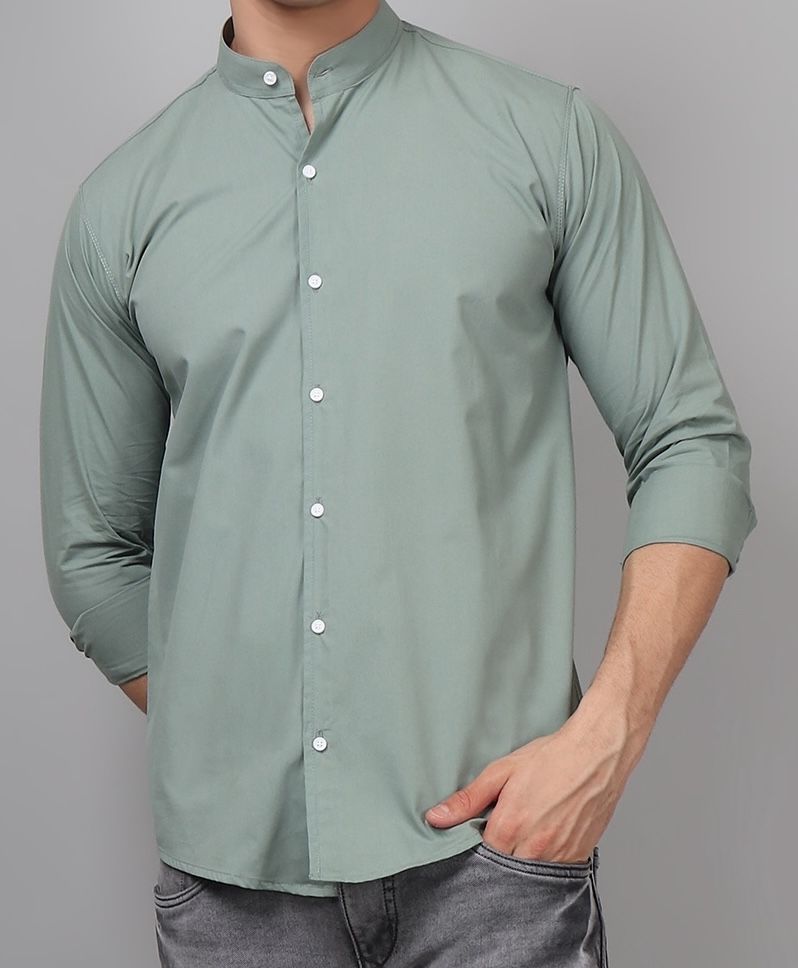 Ocean Green Cotton Shirt for Men