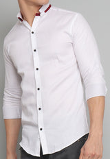Rough Premium White Solid Men's Shirt 1