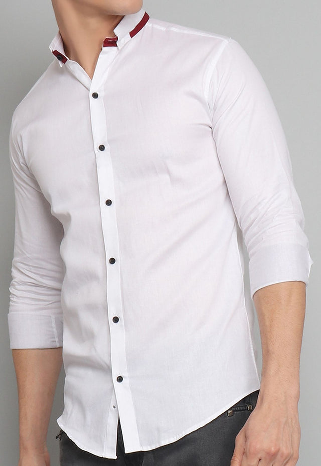 Rough Premium White Solid Men's Shirt — TryBuy®