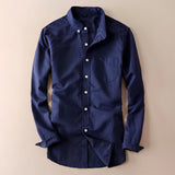 Navy Linen Cotton Shirt for Men 1