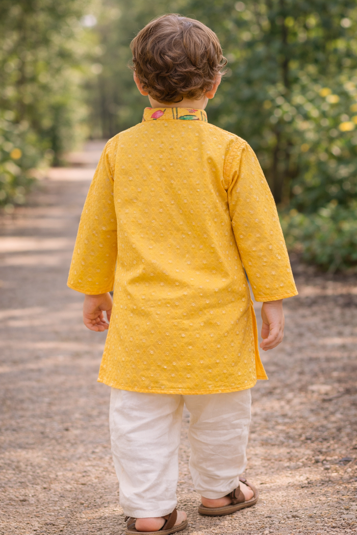 Yellow Kids Kurta Set for Boys - Size 20 2