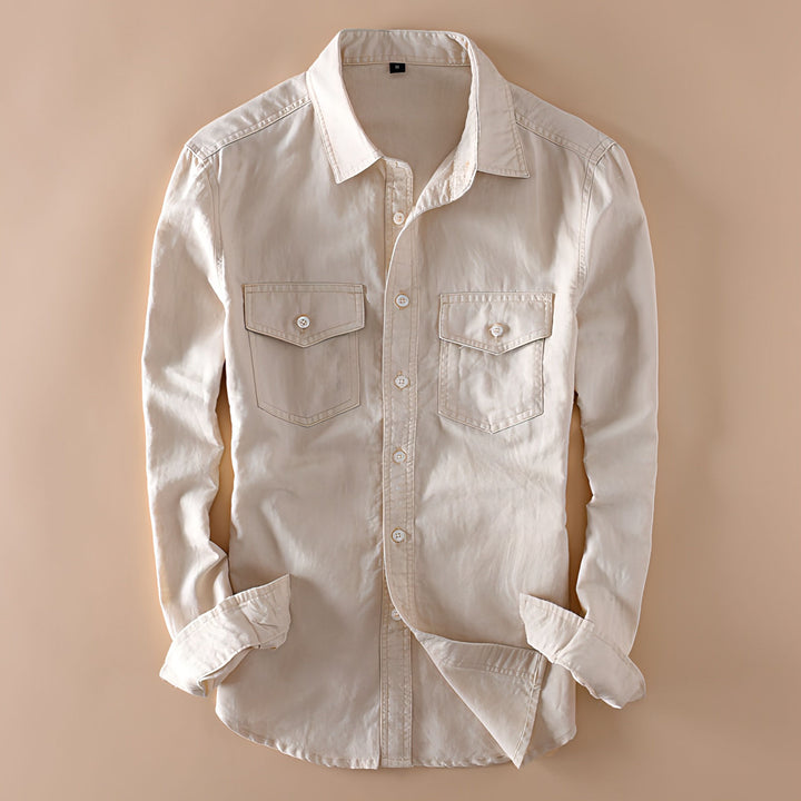 TryBuy Cream Linen Shirt