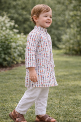 TryBuy Boys White Floral Embroidered Printed Kurta Pajama Set - Size 20 (3-4 Years) | TB_801_KID 6