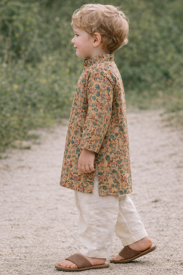 TryBuy TB_802_KID kids printed kurta side view for 3-4 years
