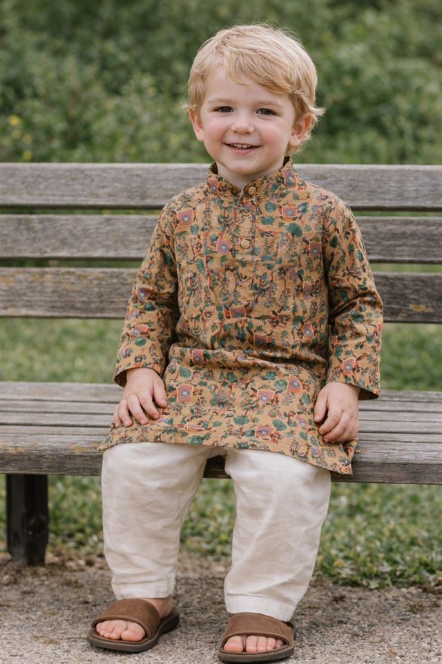 TryBuy TB_802_KID kids printed kurta seated front look