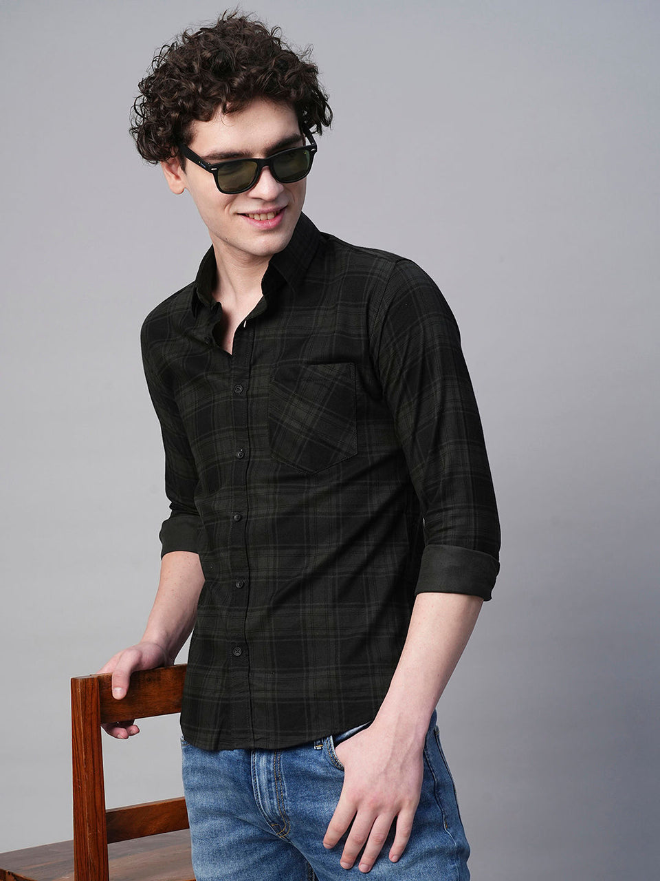 Dijon Cotton Checked Shirt for Men
