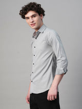 Pays Solid Silver Cotton Shirts for Men 6