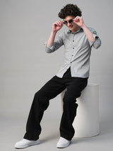 Pays Solid Silver Cotton Shirts for Men 4