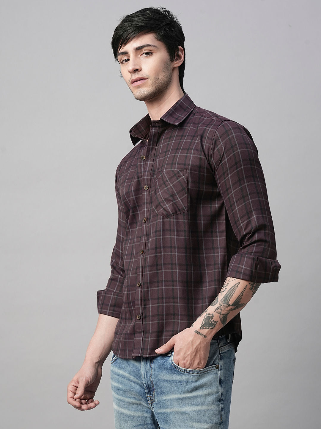 Mady Cotton Checked Shirt for Men