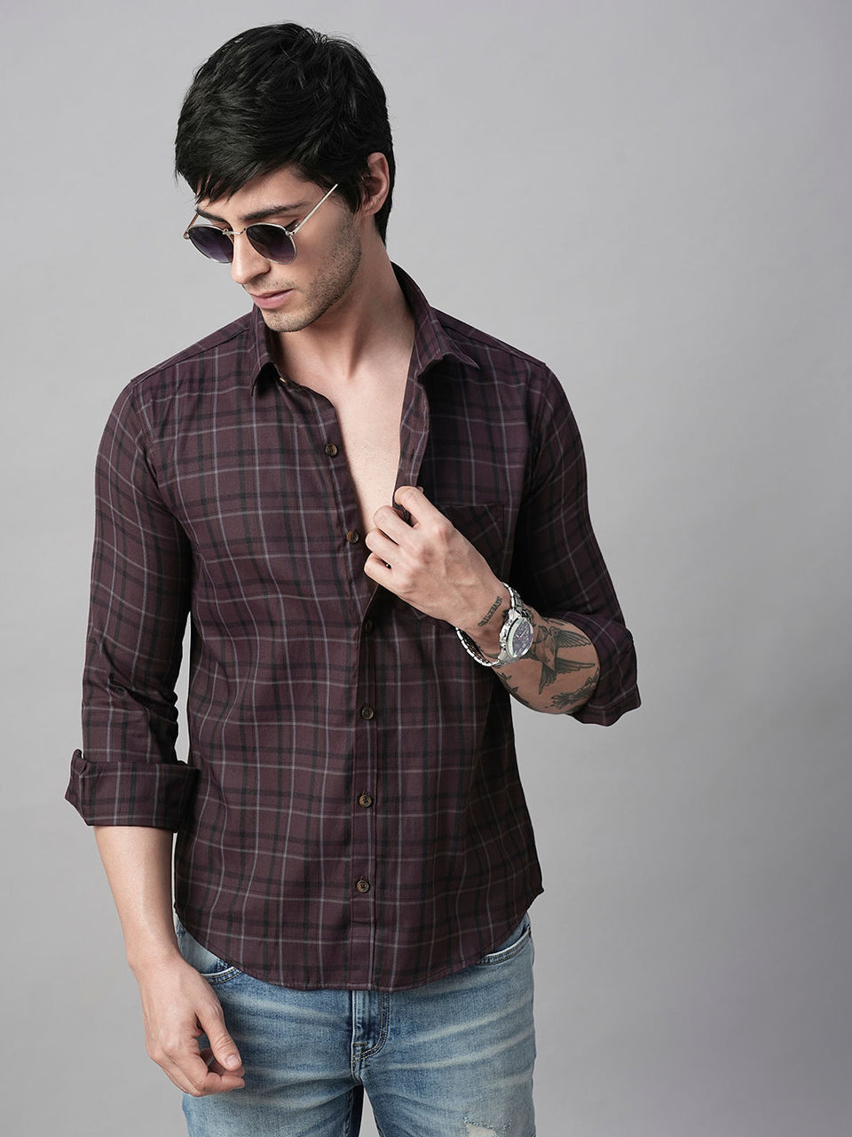 Mady Cotton Checked Shirt for Men