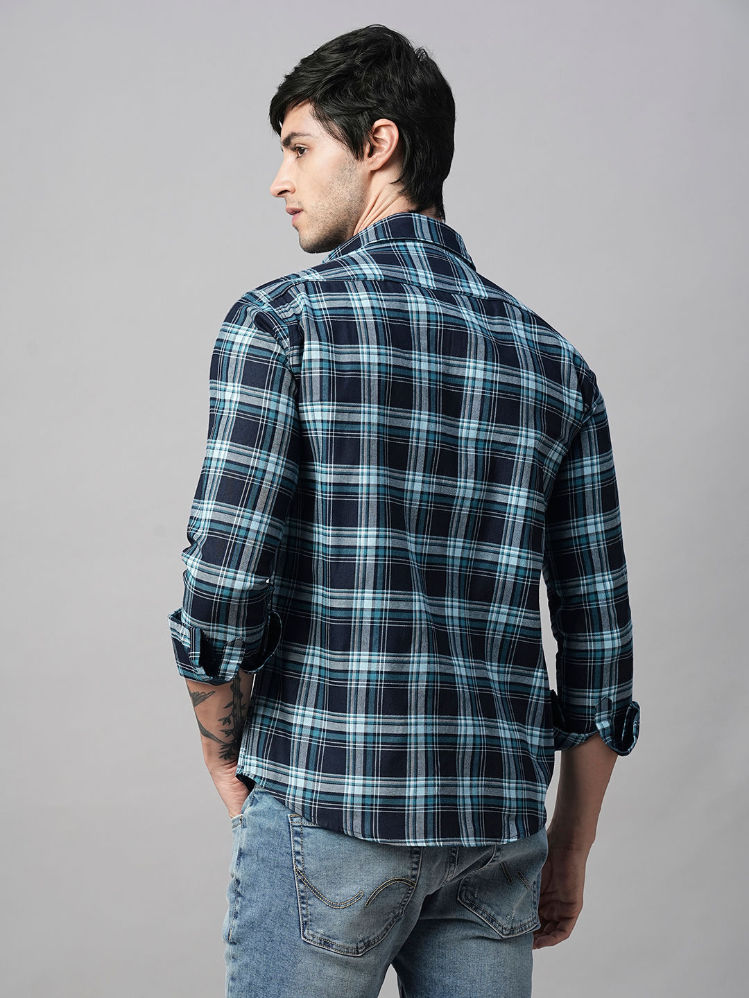 Mandate Cotton Checked Shirt for Men
