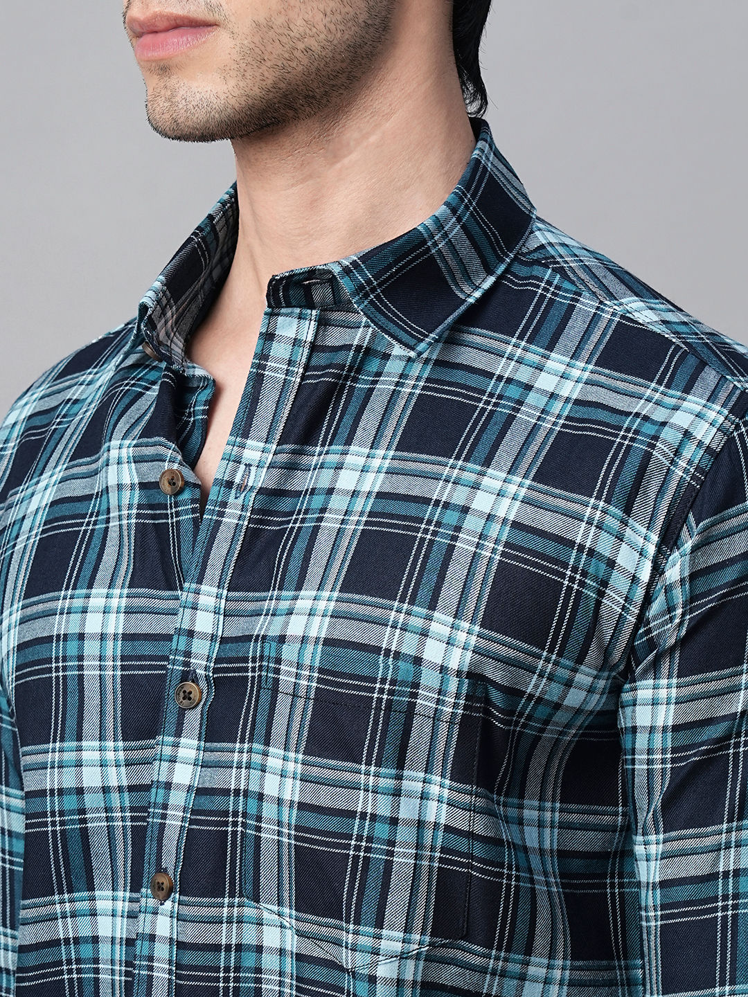 Mandate Cotton Checked Shirt for Men