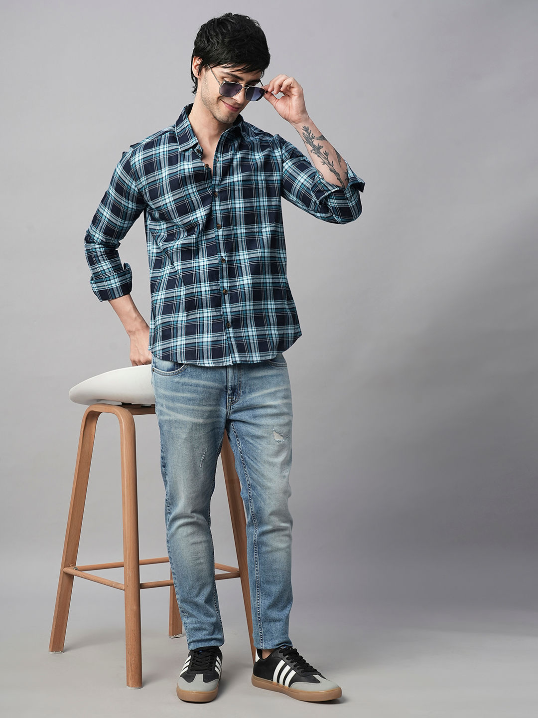 Mandate Cotton Checked Shirt for Men
