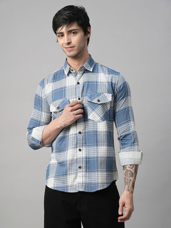 Amalfi Checked Double Pocket Shirt for Men