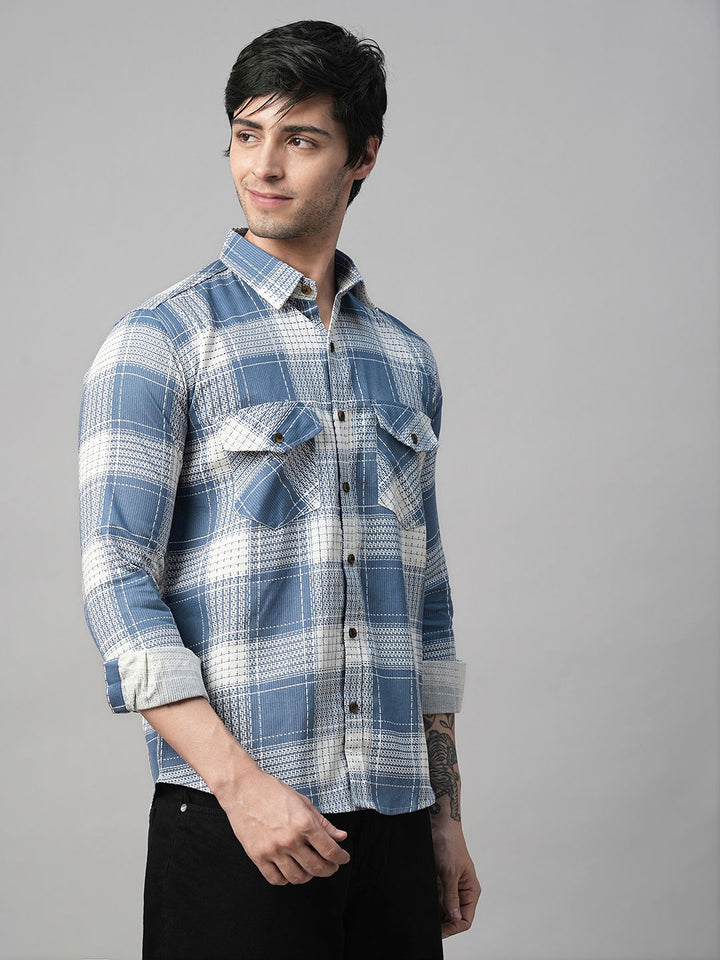 Amalfi Checked Double Pocket Shirt for Men