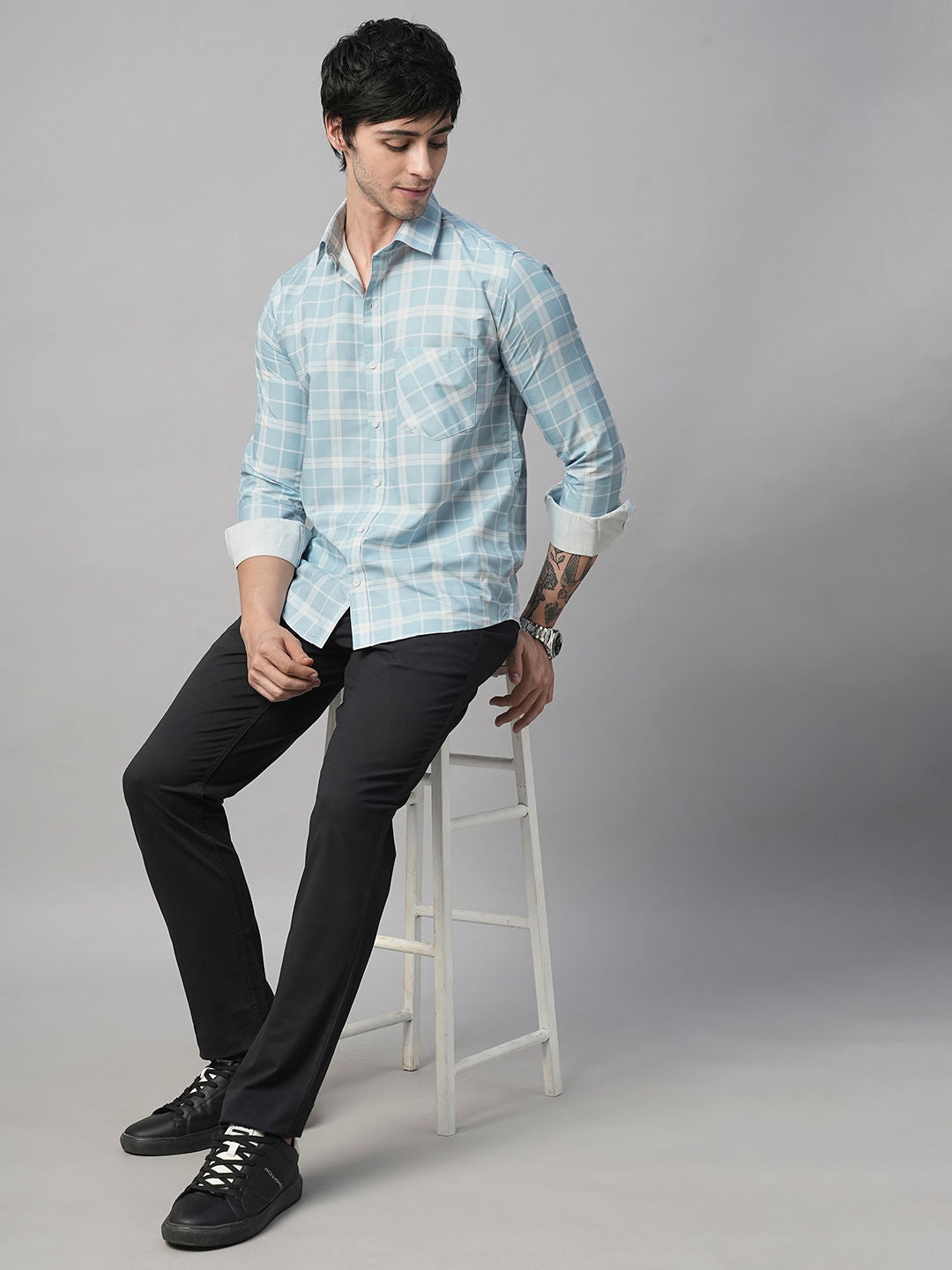 Light Cotton Checked Shirt for Men