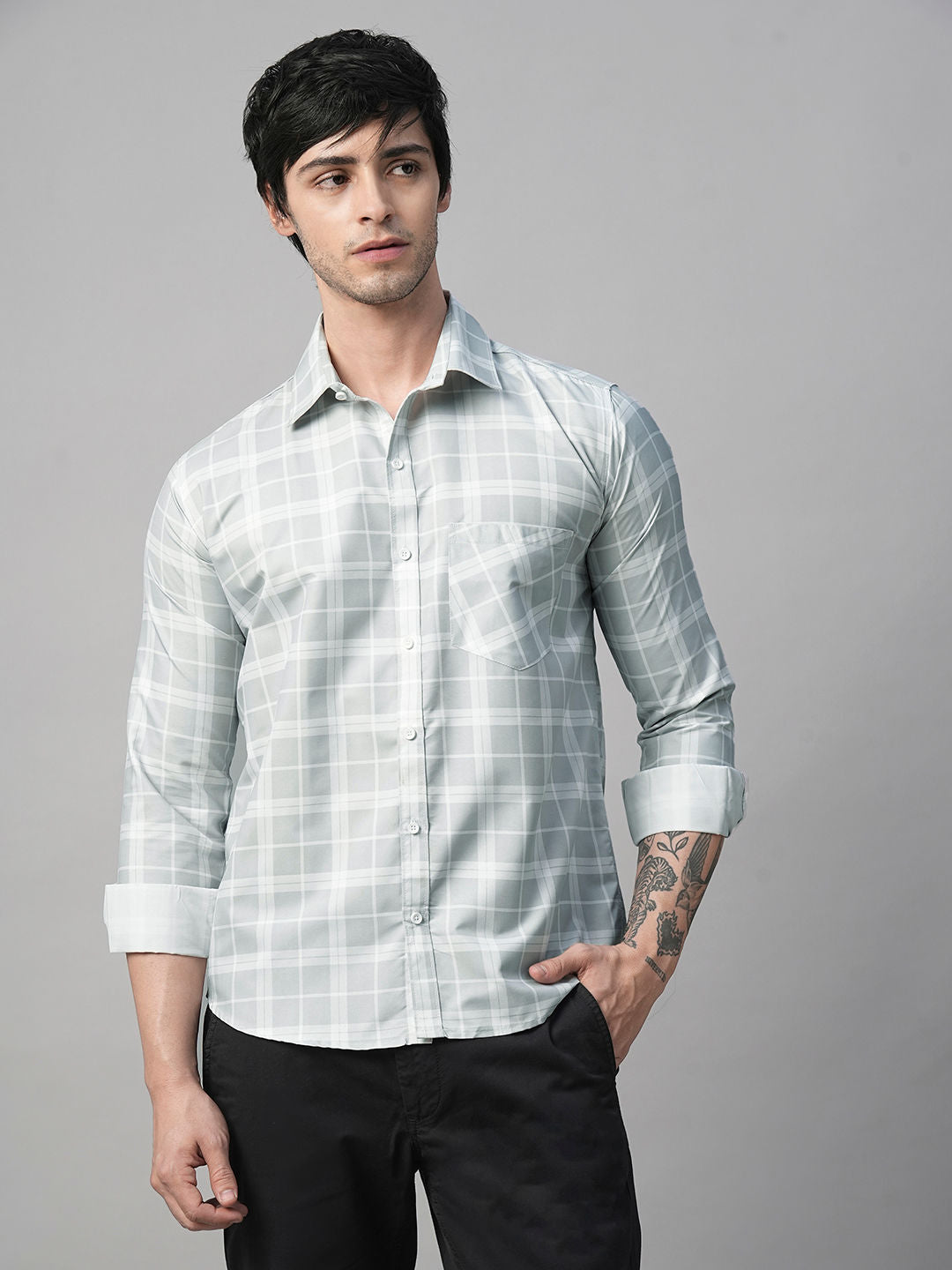 Capture Cotton Checked Shirt for Men