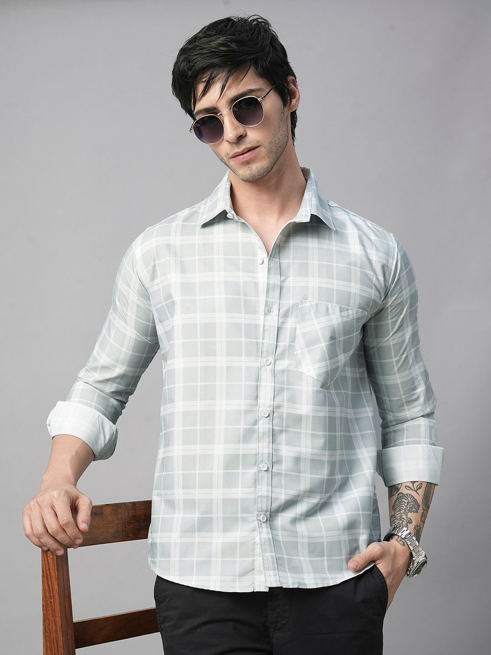 Capture Cotton Checked Shirt for Men