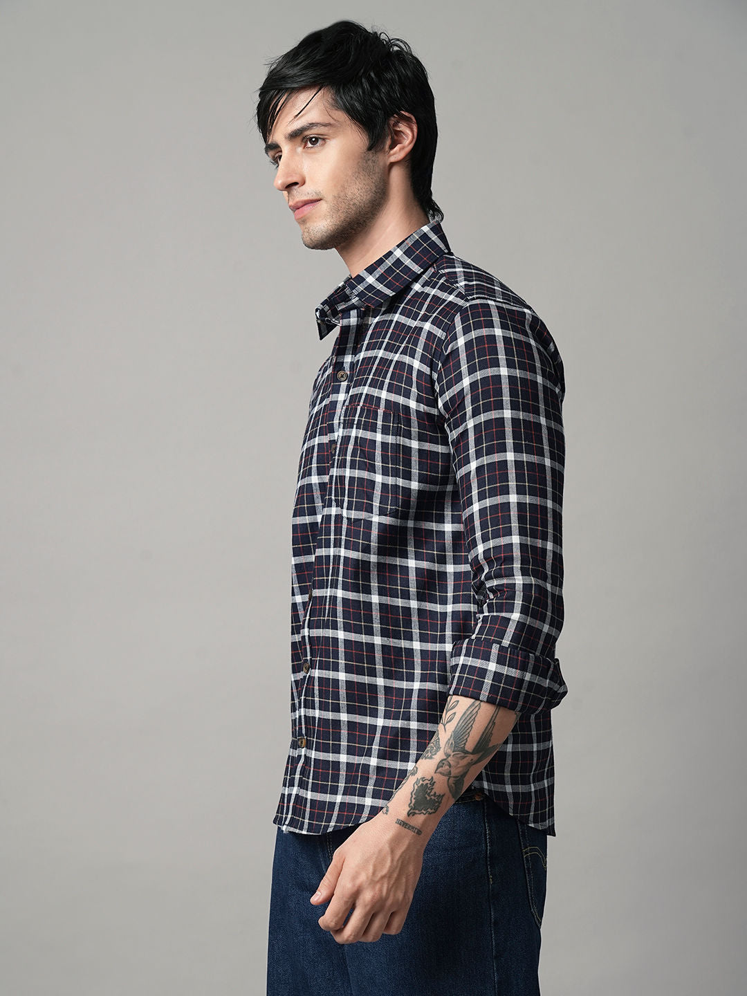 Bunker Cotton Checked Shirt for Men