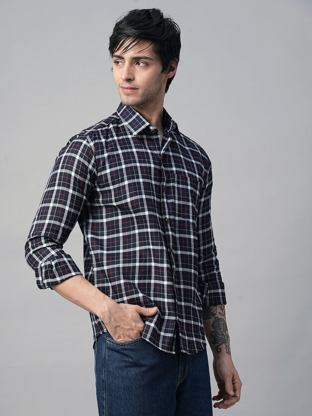 Bunker Cotton Checked Shirt for Men