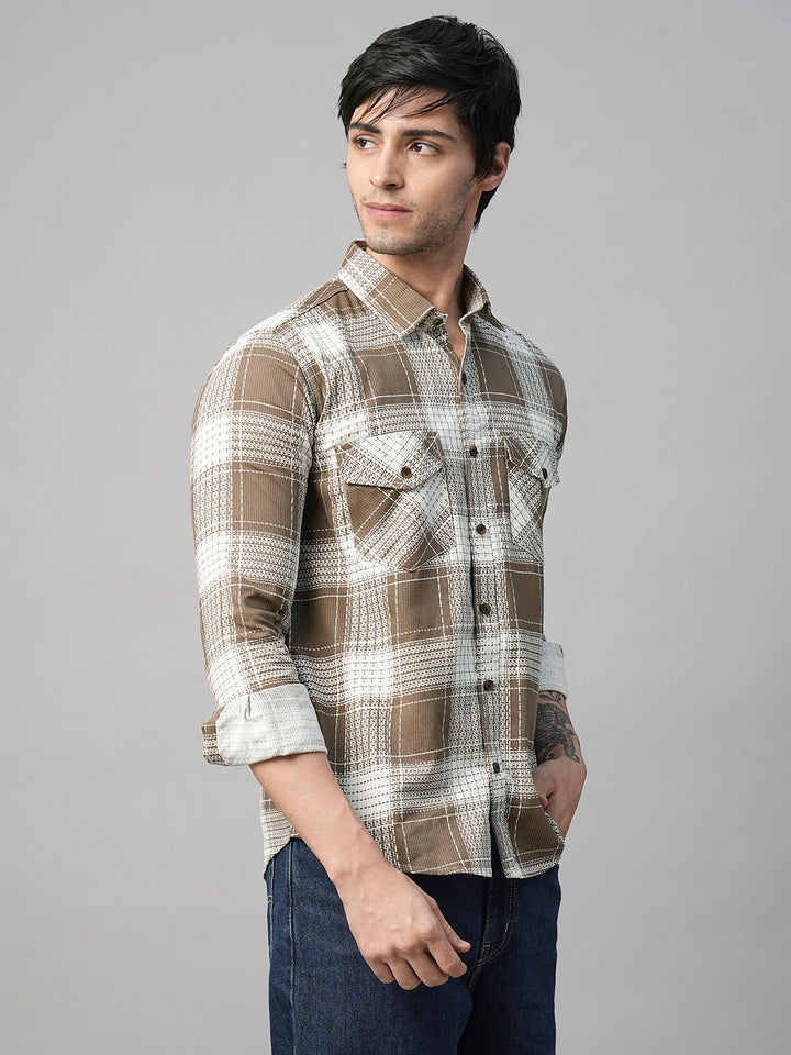 Palermo Checked Double Pocket Shirt for Men