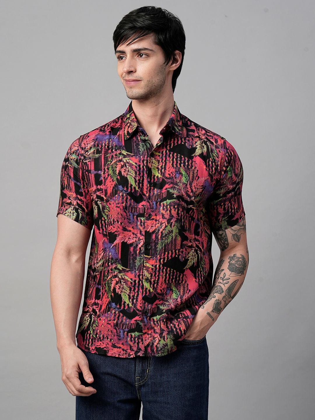 Tarn Abstract Printed Half Sleeve Shirt for Men