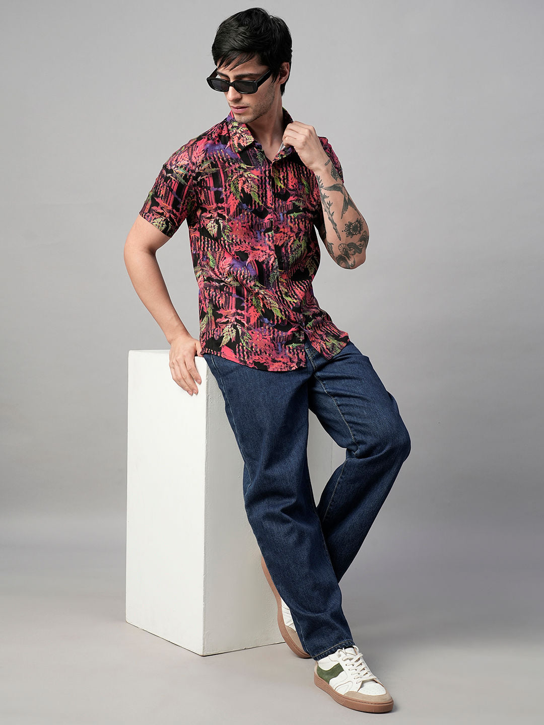 Tarn Abstract Printed Half Sleeve Shirt for Men
