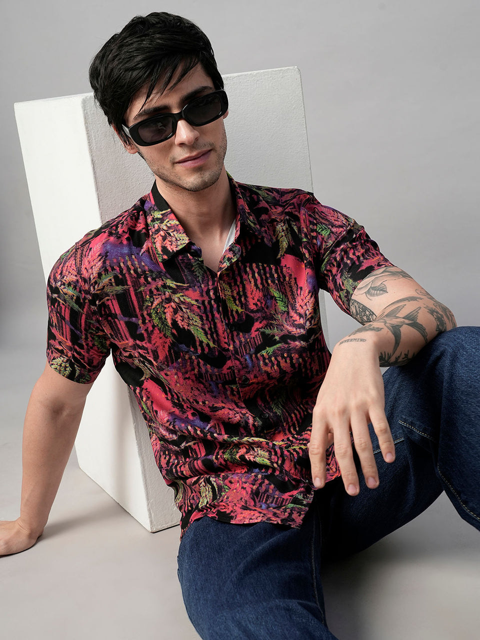 Tarn Abstract Printed Half Sleeve Shirt for Men
