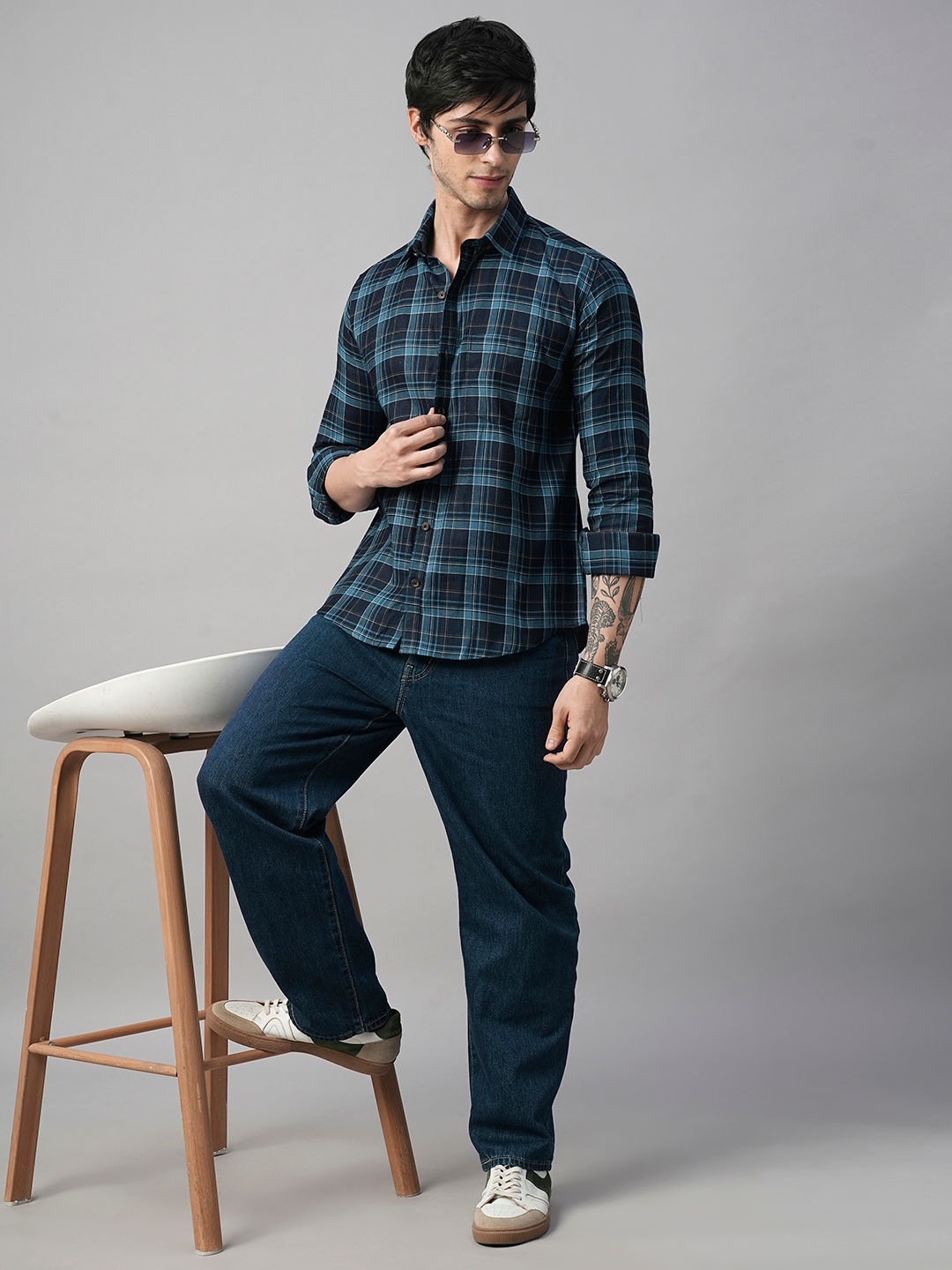 Jackim Cotton Checked Shirt for Men
