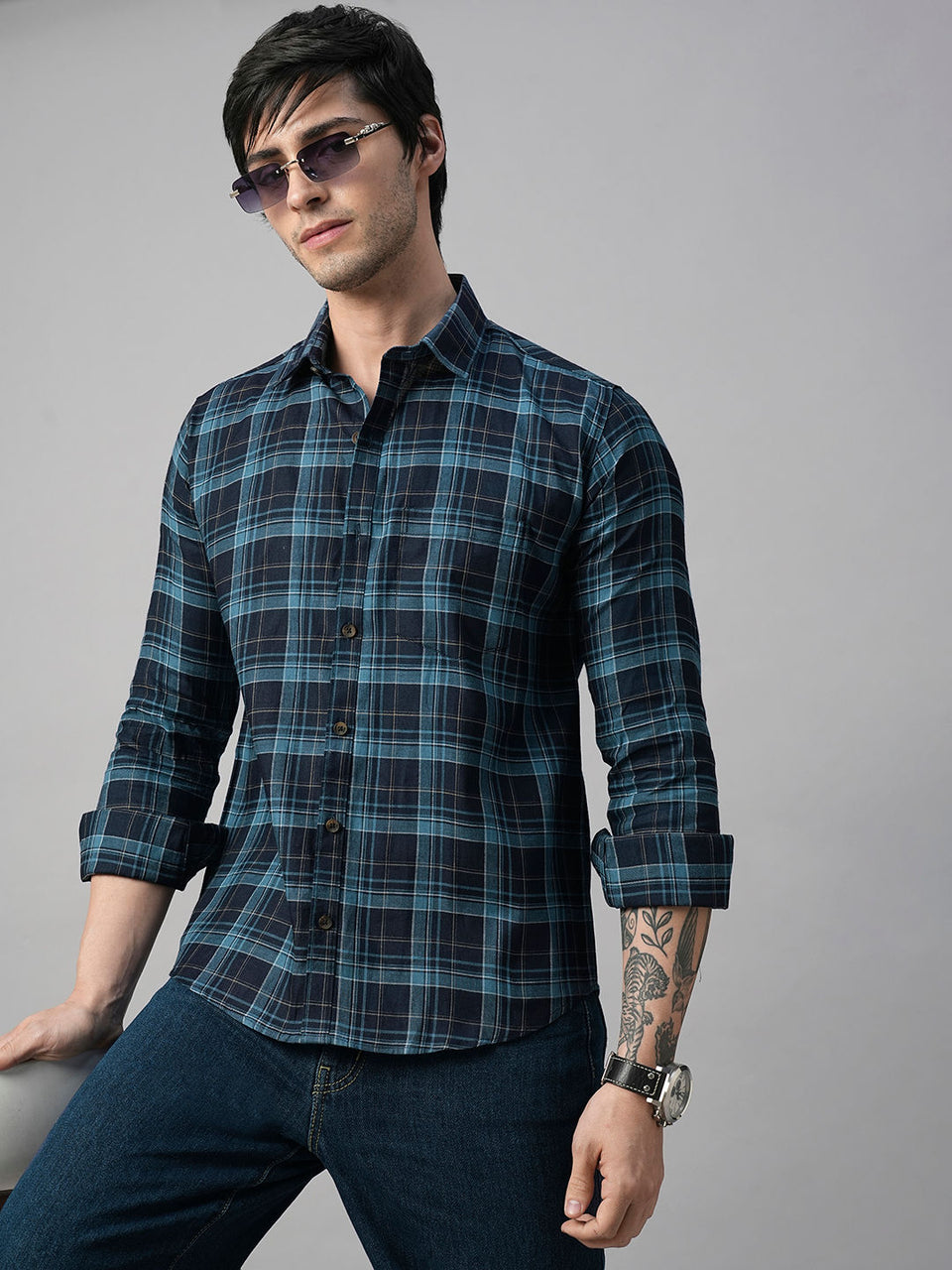 Jackim Cotton Checked Shirt for Men