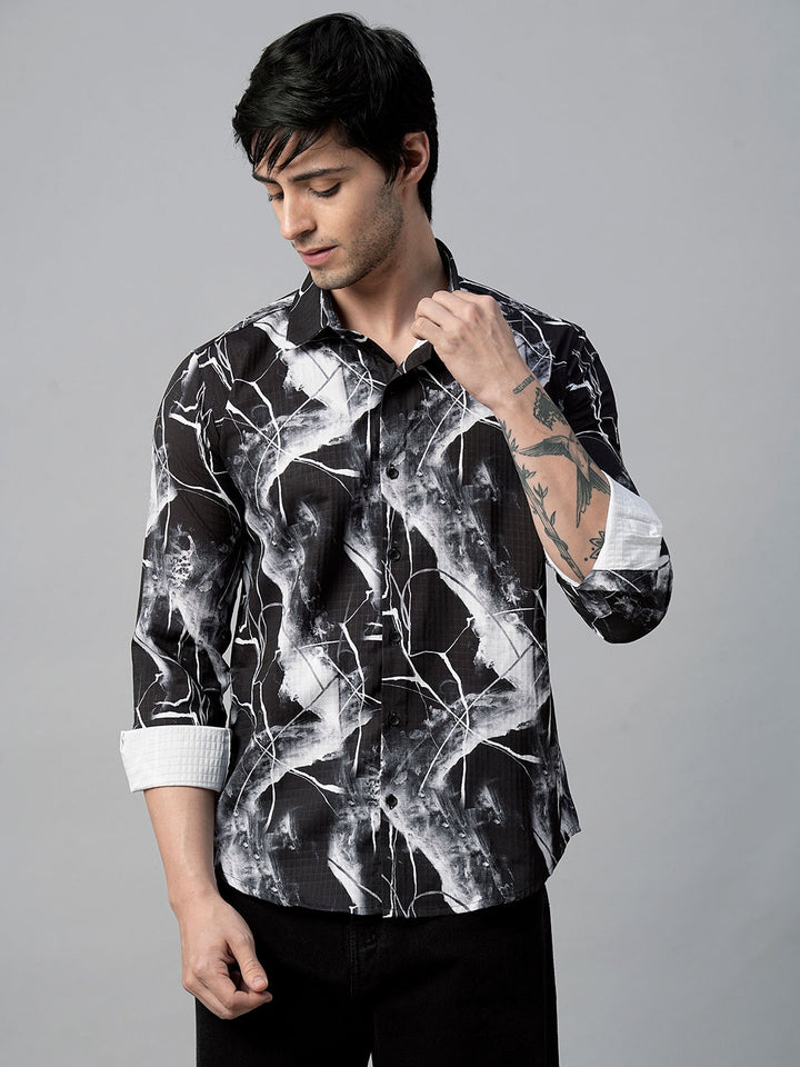 Menton Abstract Printed Shirts for Men