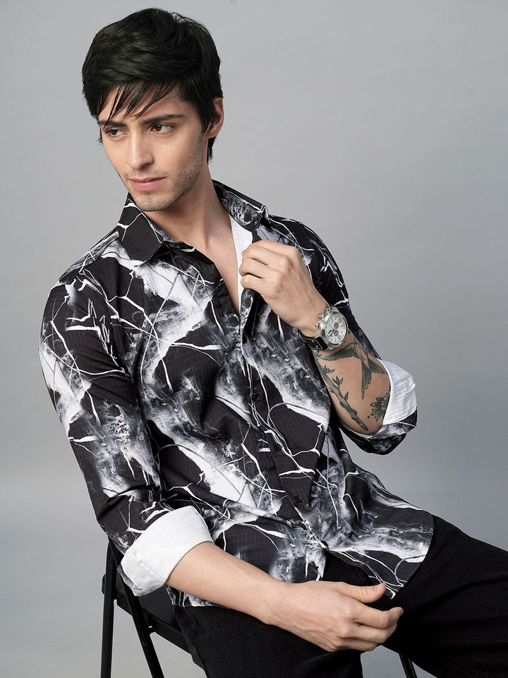 Menton Abstract Printed Shirts for Men