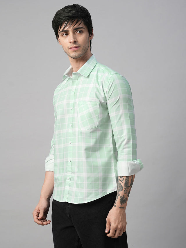 Mediterranean Cotton Checked Shirt for Men