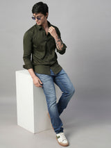 Seine Green Cotton Shirts for Men 6