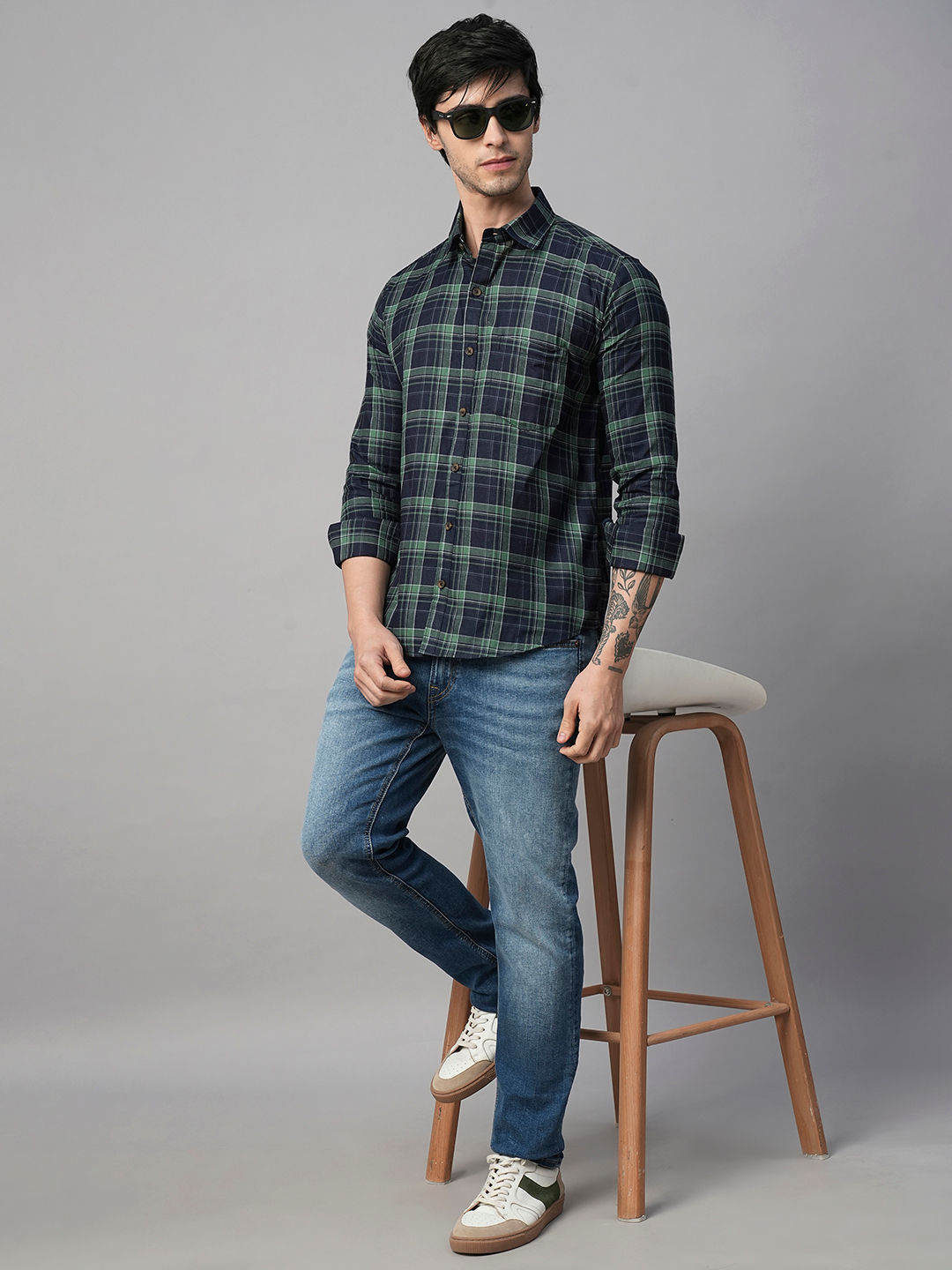 Mason Checked Cotton Shirt for Men
