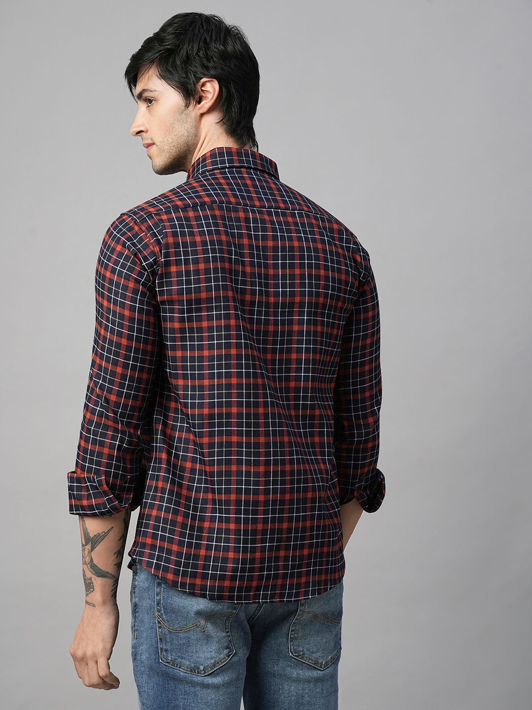 Marked Checked Cotton Shirt for Men