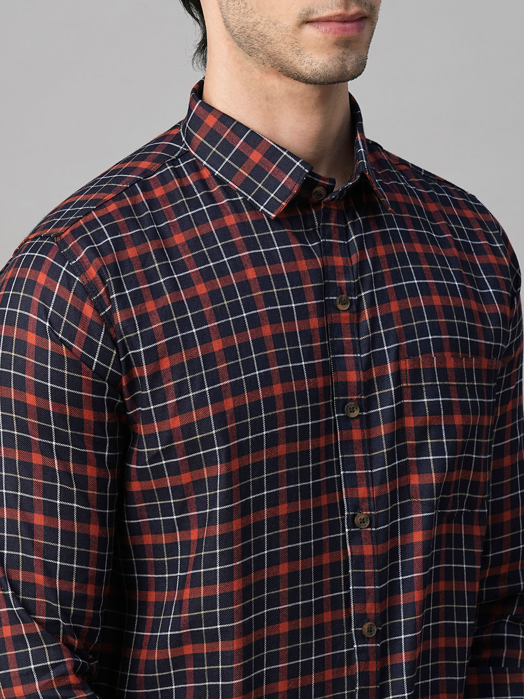 Marked Checked Cotton Shirt for Men