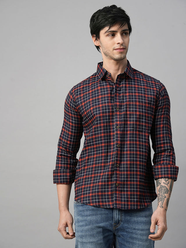 Marked Checked Cotton Shirt for Men