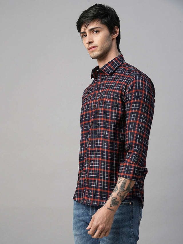 Marked Checked Cotton Shirt for Men