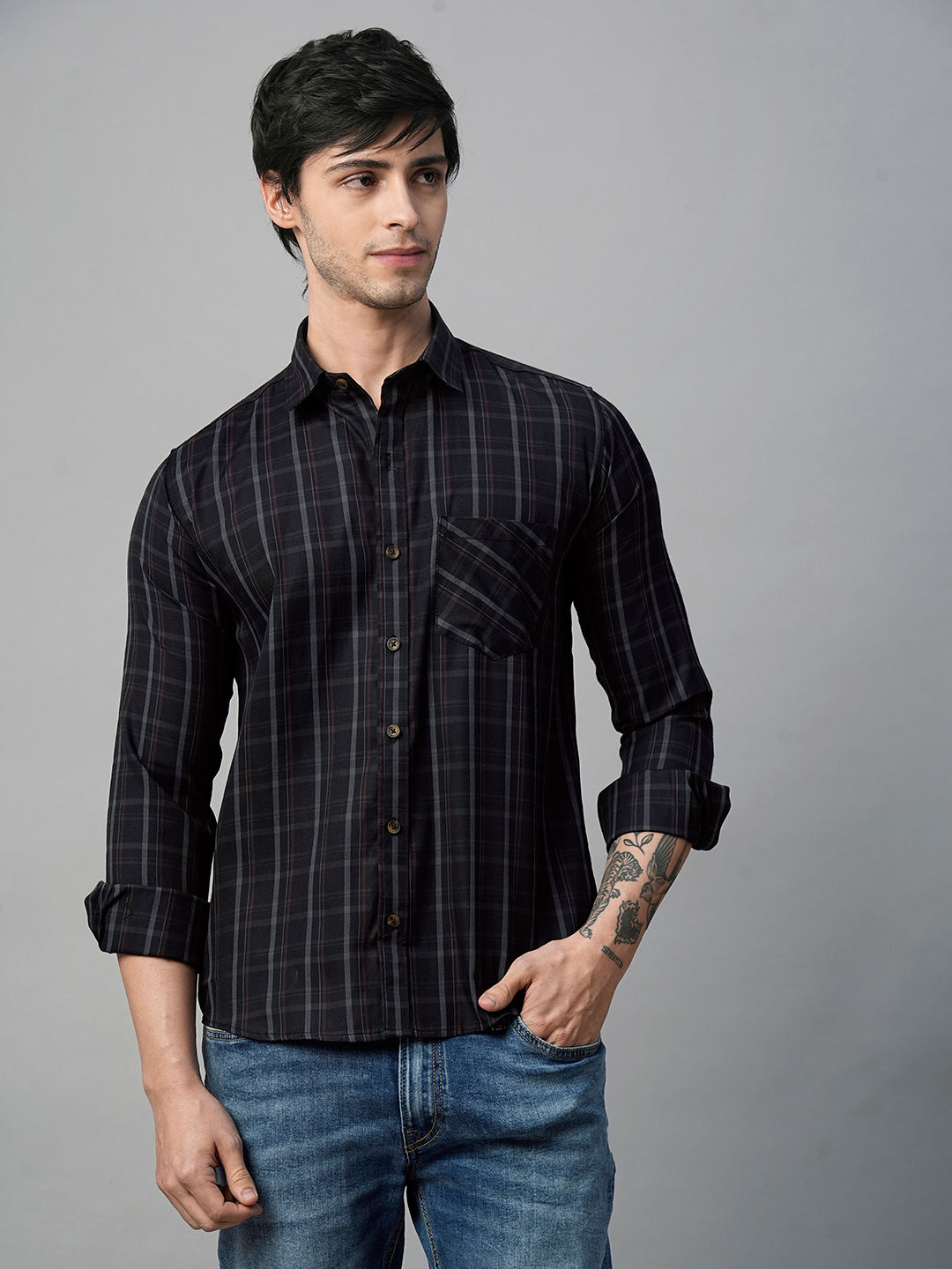 Truto Checked Cotton Shirt for Men