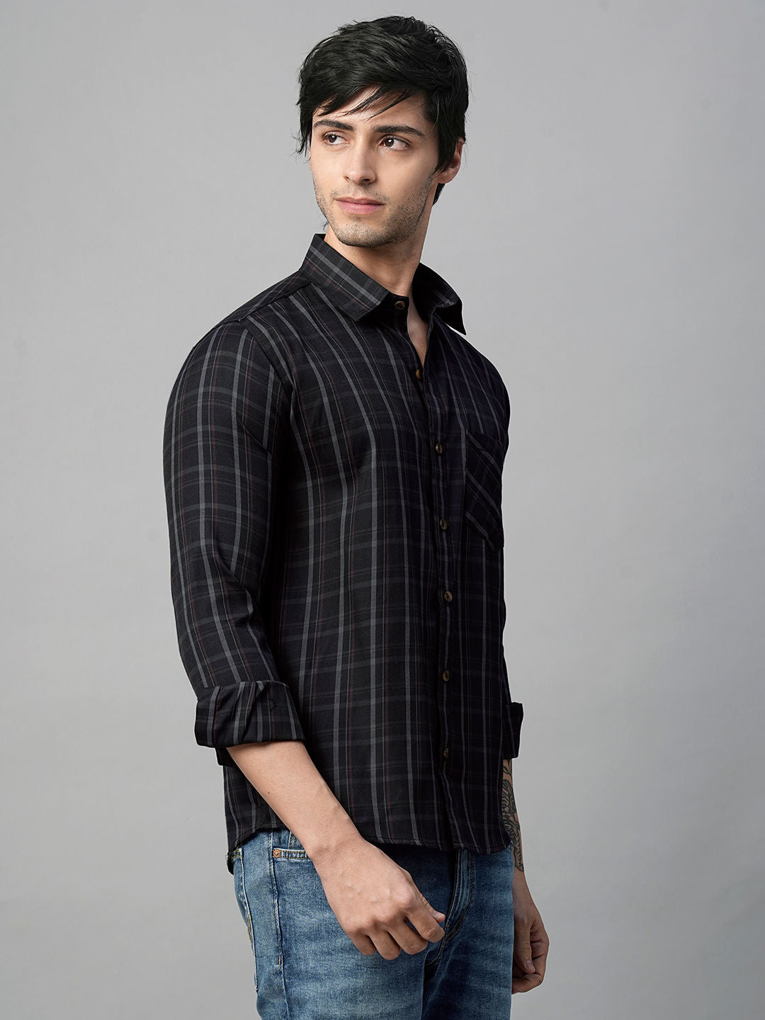 Truto Checked Cotton Shirt for Men