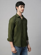 Lorient Green Polyester Shirts for Men 5