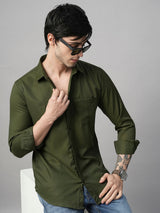 Lorient Green Polyester Shirts for Men 1