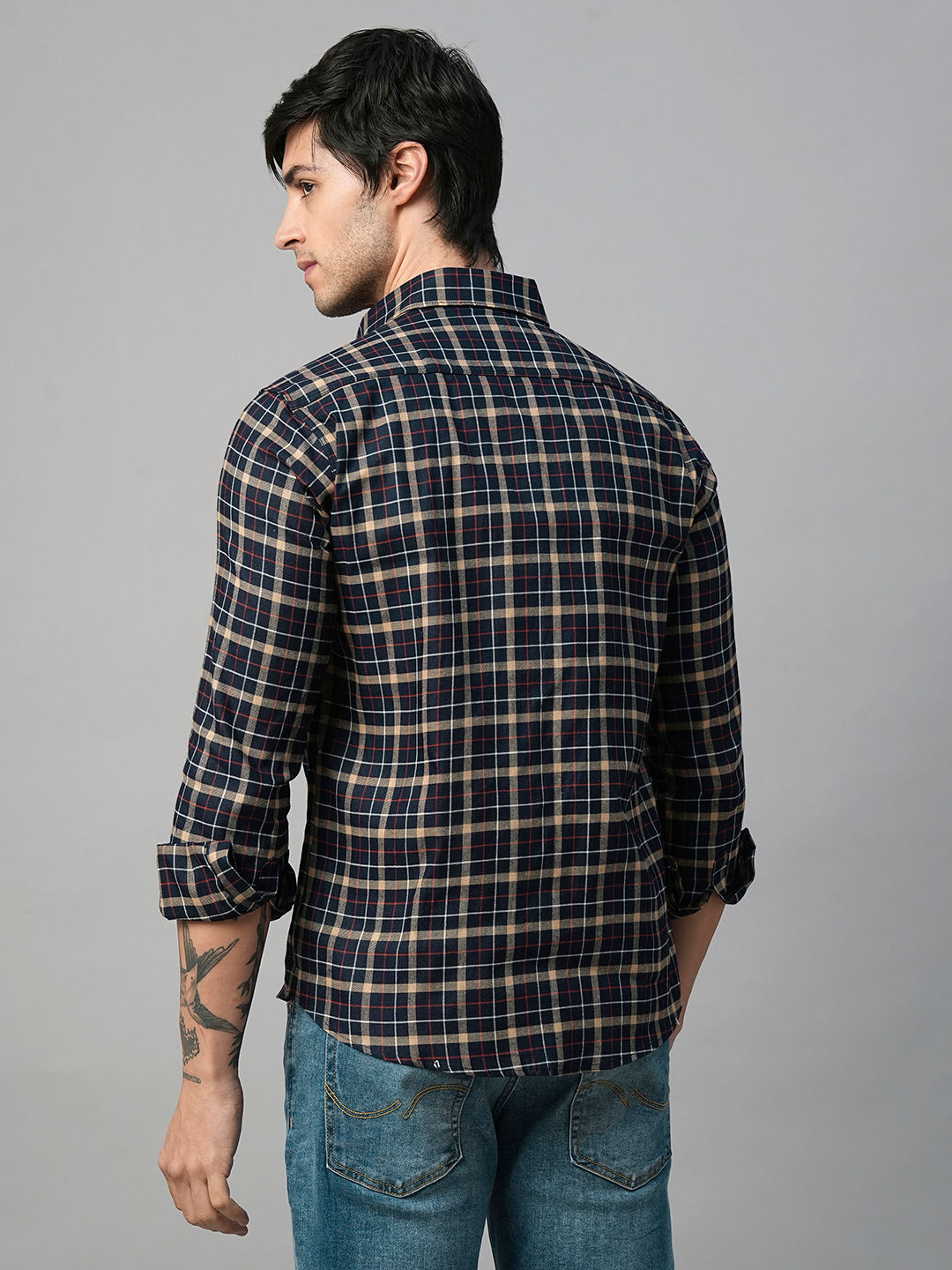 Morphan Checked Cotton Shirt for Men