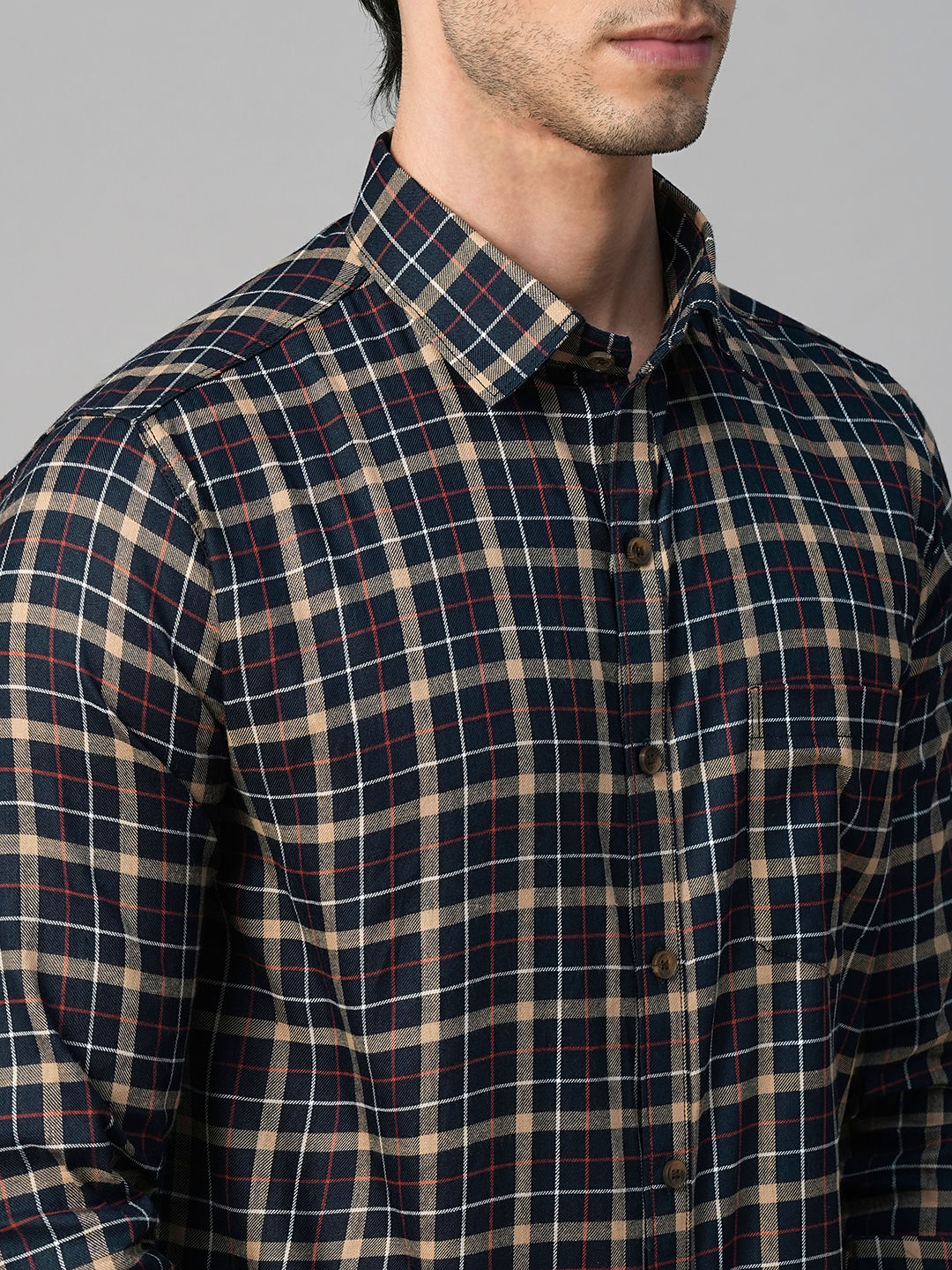 Morphan Checked Cotton Shirt for Men